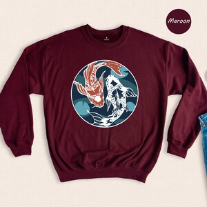 Yin Yang Koi Fish Shirt, Japanese Art T-Shirt, Balance Harmony Tee, Asian Culture Gift, Zen Nature Lover Shirt image 8