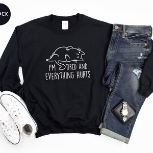 Funny Workout Tee: 'I'm Tired and Everything Hurts' Shirt, Soft Cotton, Eco-Friendly Ink | Unisex S-XXL, Gym Humor image 7