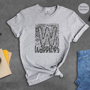 Team Mascot T-Shirt, Warriors Team Shirt, Warriors Football Tee, Warriors Fan Gift, Warriors School Shirt, Warriors School Spirit