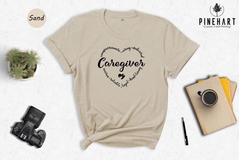 Symbol Of Strength Tee: Caregiver Heart Graphic - Eco Friendly Cotton, Unisex Sizes S-XXL, Soft Comfortable Shirt image 5