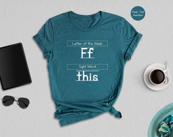 Teacher Life Shirt: Playful Letter F Graphic - Educational Apparel, Back To School Style, Teacher Comfort Wear