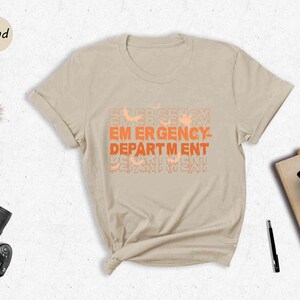 Er Nurse Shirt - Spooky Ghost Design Halloween Tee - Durable Print, Soft Breathable Fabric, Unisex Medical Gift image 2