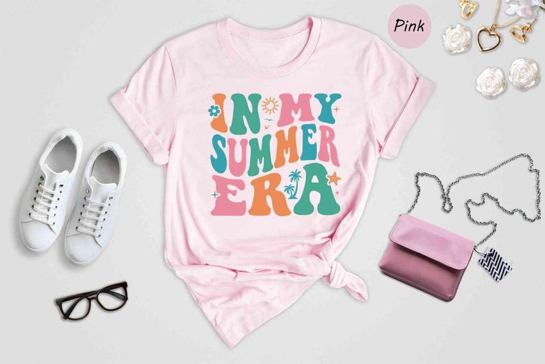 In My Summer Era Shirt, Retro Wavy Summer Vacation Tee, Trendy Groovy Beach Top, Gift for Her zdjęcie 5