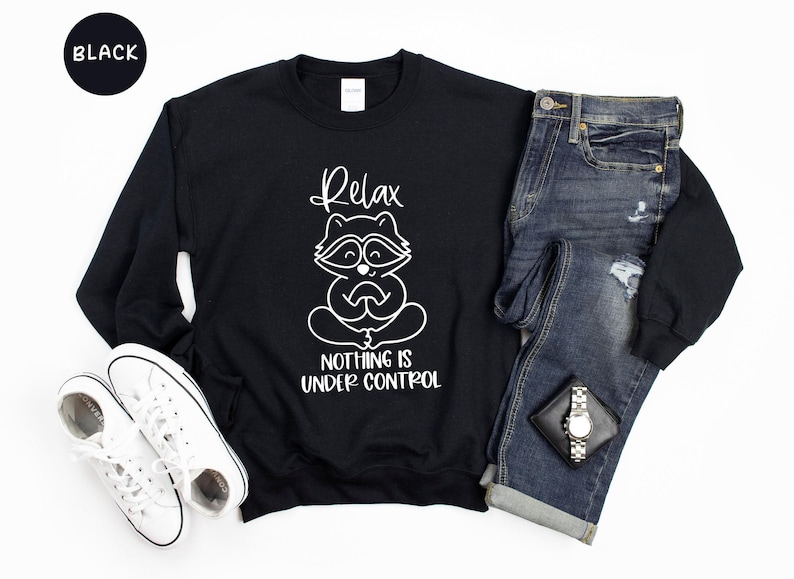Meditation Shirt Relaxed Raccoon Tee: Soft Ringspun Cotton, Eco Friendly, Comfortable Fit | Yoga Lover Gift, Mindfulness Apparel image 7