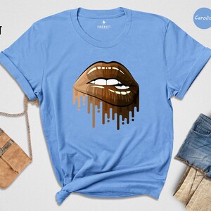 Black Queen Melanin Shirt: Heritage Pride Apparel, Dripping Lips Graphic (Soft Cotton Blend, Unisex Sizes, Empowerment) image 4
