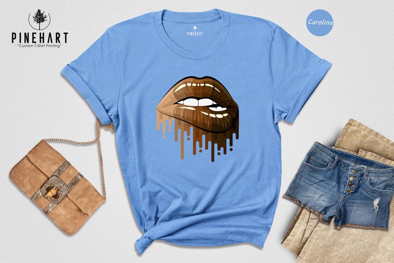 Black Queen Melanin Shirt: Heritage Pride Apparel, Dripping Lips Graphic (Soft Cotton Blend, Unisex Sizes, Empowerment) image 4