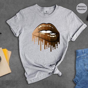 Black Queen Melanin Shirt: Heritage Pride Apparel, Dripping Lips Graphic (Soft Cotton Blend, Unisex Sizes, Empowerment) image 6