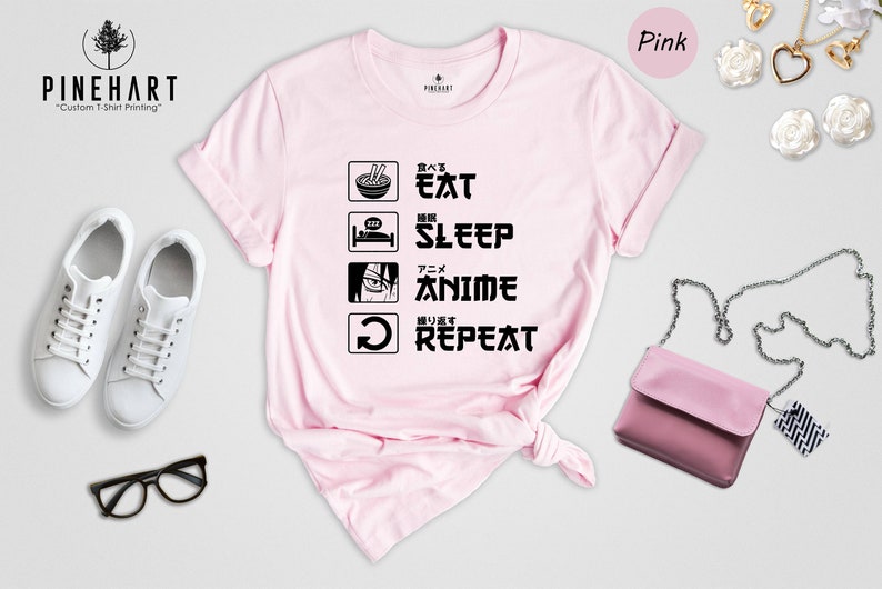 Eat Sleep Anime Repeat Shirt, Anime Shirt, Gift for Anime Lover, Gift for Anime Fan, Anime Otaku Shirt, Anime Sweatshirt, Cool Anime Shirt image 1