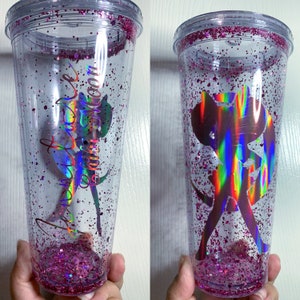 Custom Sailor Chibi moon 24 oz Snowglobe glitter cup