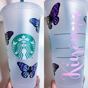 Custom Butterfly  24 oz Starbucks cup
