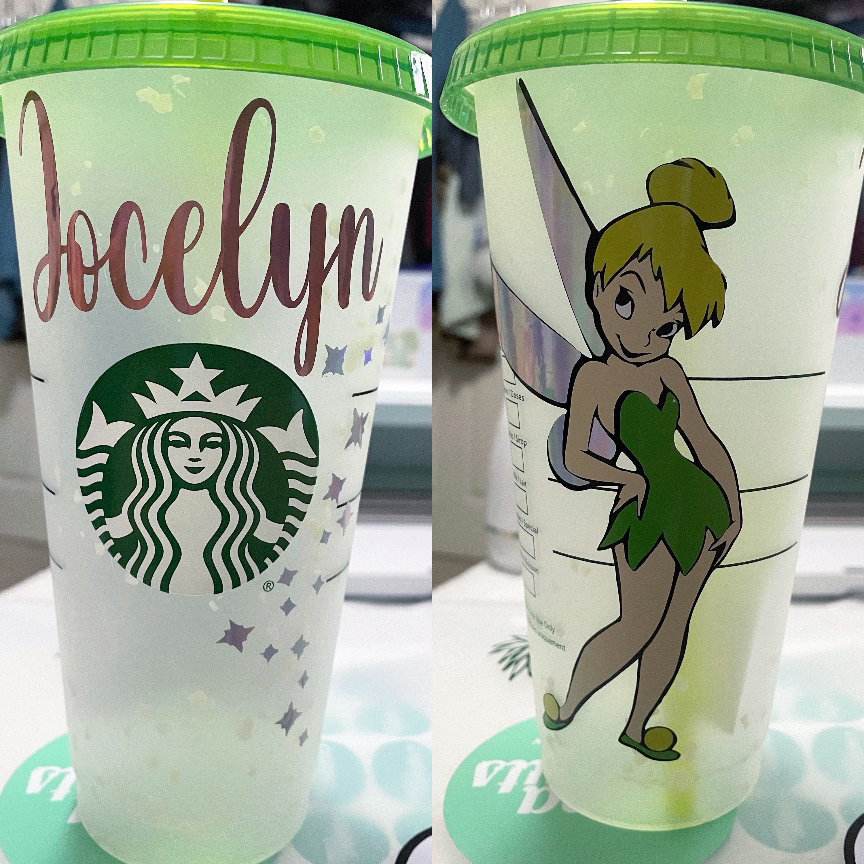 Tinkerbell Disney Princess Starbucks Cold Cup