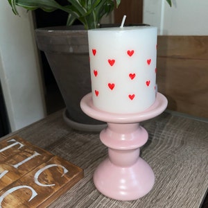 Valentines Day Candle, Decorative Candle, Heart Candle, Valentines Hearts, Decorative Candle, Pillar Candle, Home decor, Valentines Decor