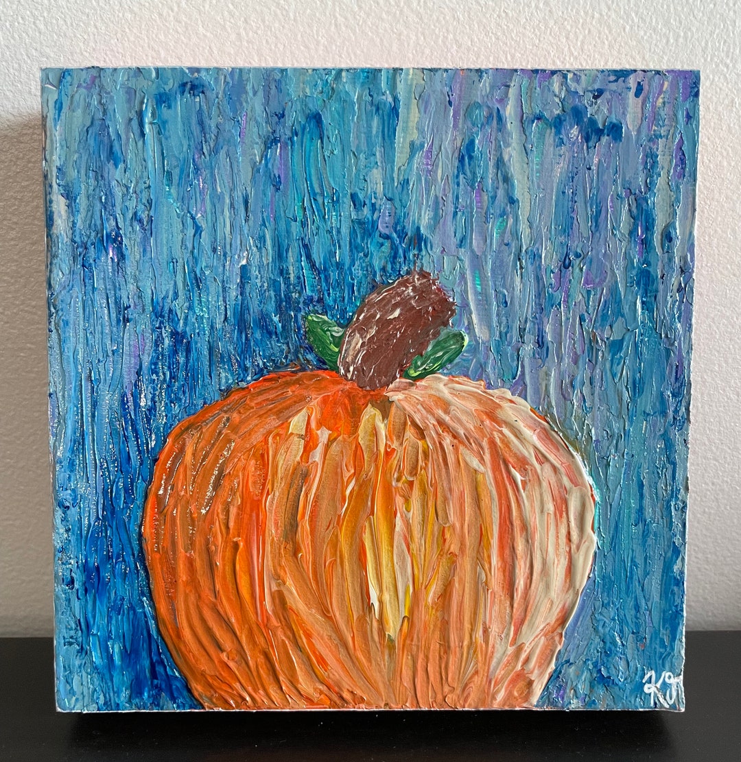 Abstract Pumpkin Painting, Texture Art, Fall Decor, Fall Decorations ...