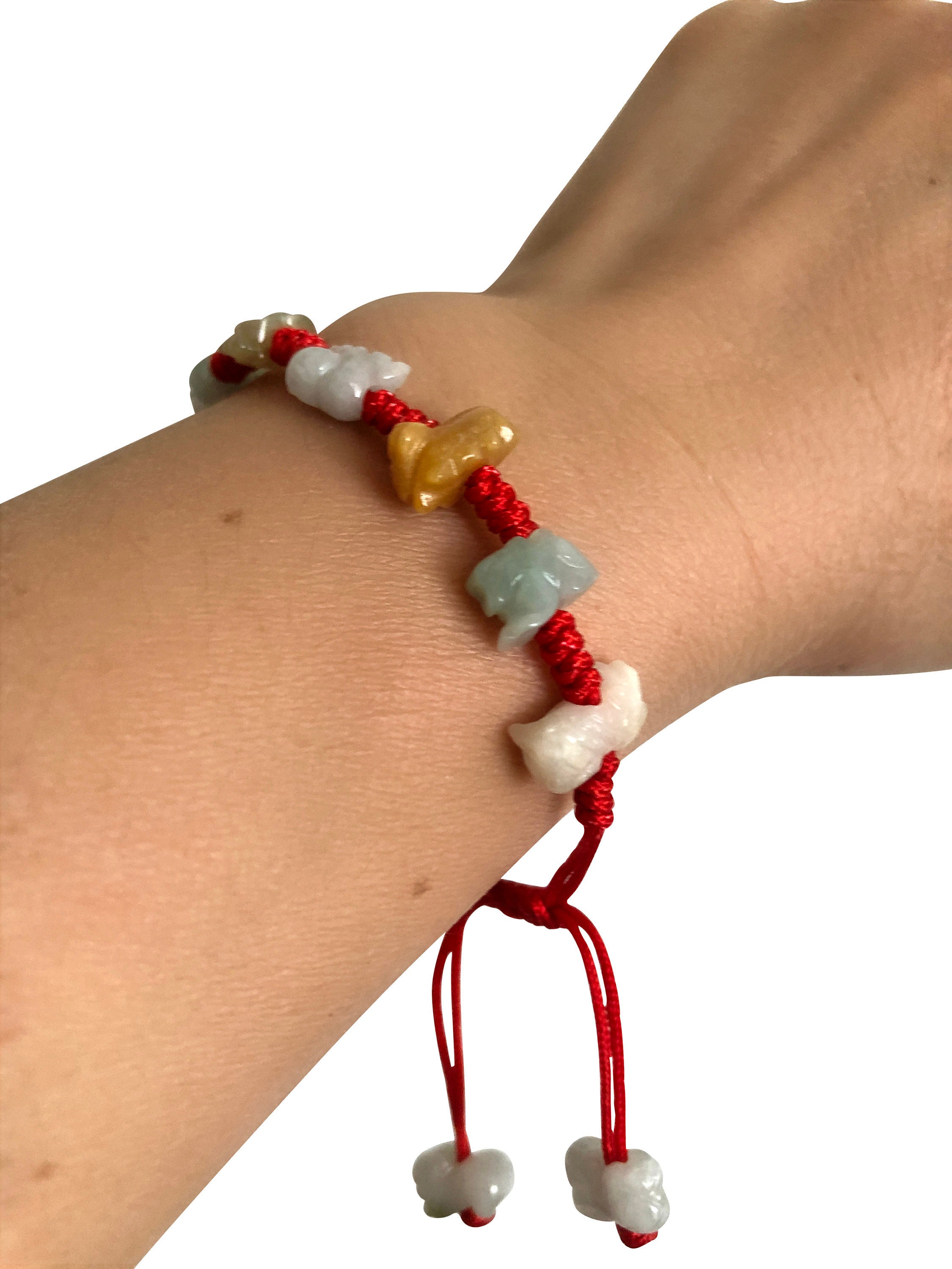 Chinese jade bracelet with red string deals