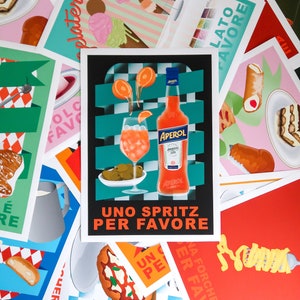 Uno Spritz Per Favore Limited Edition Art Print Aperol Poster Bar Cart Decor Cocktail Poster Fine Art Print image 4