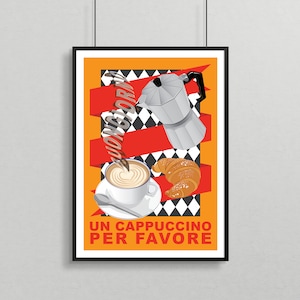 Coffee Poster - Limited Edition Print - Cappuccino Mug - Coffee Bar Decor - One of a 3 Piece Wall Art Collection - Only 250 Available