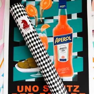 Uno Spritz Per Favore Limited Edition Art Print Aperol Poster Bar Cart Decor Cocktail Poster Fine Art Print image 6