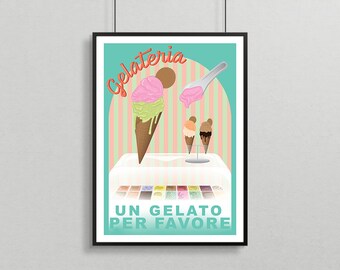 Ice Cream Print - Dessert Wall Art - Gelato - Limited Edition Art Print - Only 250 Available