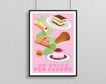 Un Dolce Per Favore - Limited Edition Print - Dessert Art - Bakery Kitchen Decor -  Only 250 Available