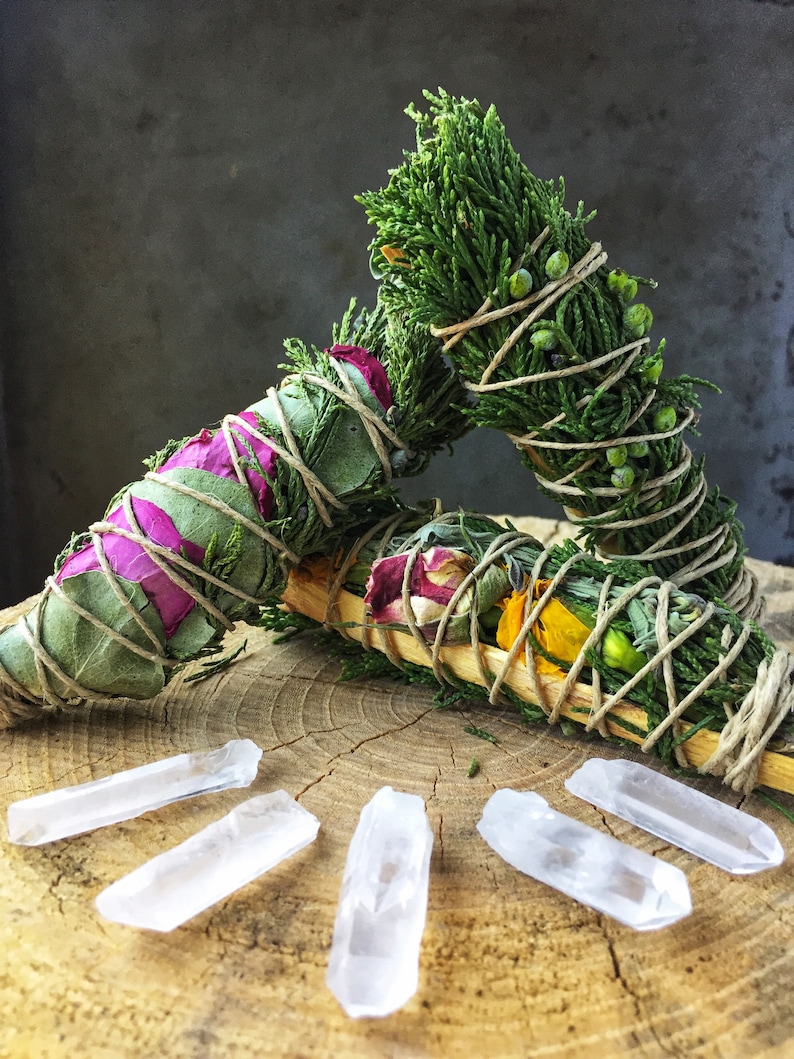 wreaths smoke kits burn wands Custom Botanical Gift Wrapping for bouquets spa items and more