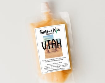 Utah Squeeze Wax, Honey, Jasmine, Rose, Strong Scented, Wax Melt, Squish, Squeezable, Soy Vegan, Home Sick, Gift, Gifts