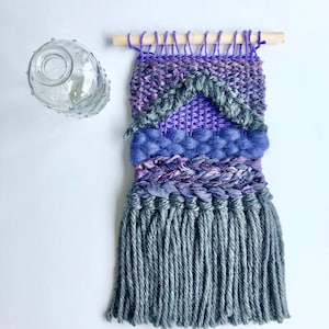 Plum & Charcoal Woven Wall Hanging