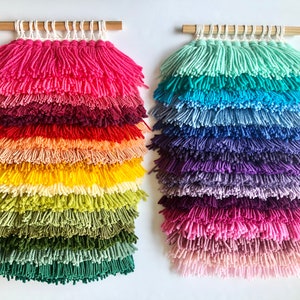 Rainbow Gradient Shag-Style Woven Wall Hangings image 1