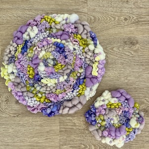 Whispering Wisteria Round Woven Wall Hanging Collection