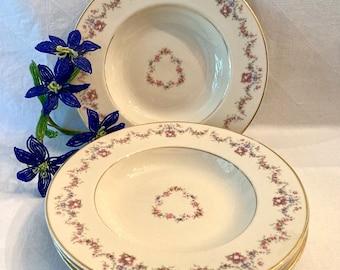 Antique Metlox Poppytrail Arcadia Lugged Cereal Rare NEW old stock 4 bowls included HTF Metlox China Galore