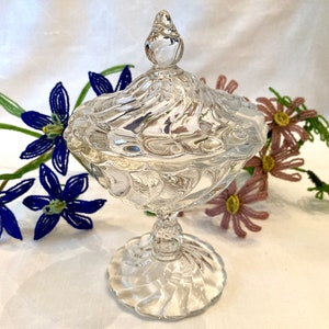 Fostoria Crystal Colony Pattern Lidded Jam Or Jelly  Free Shipping