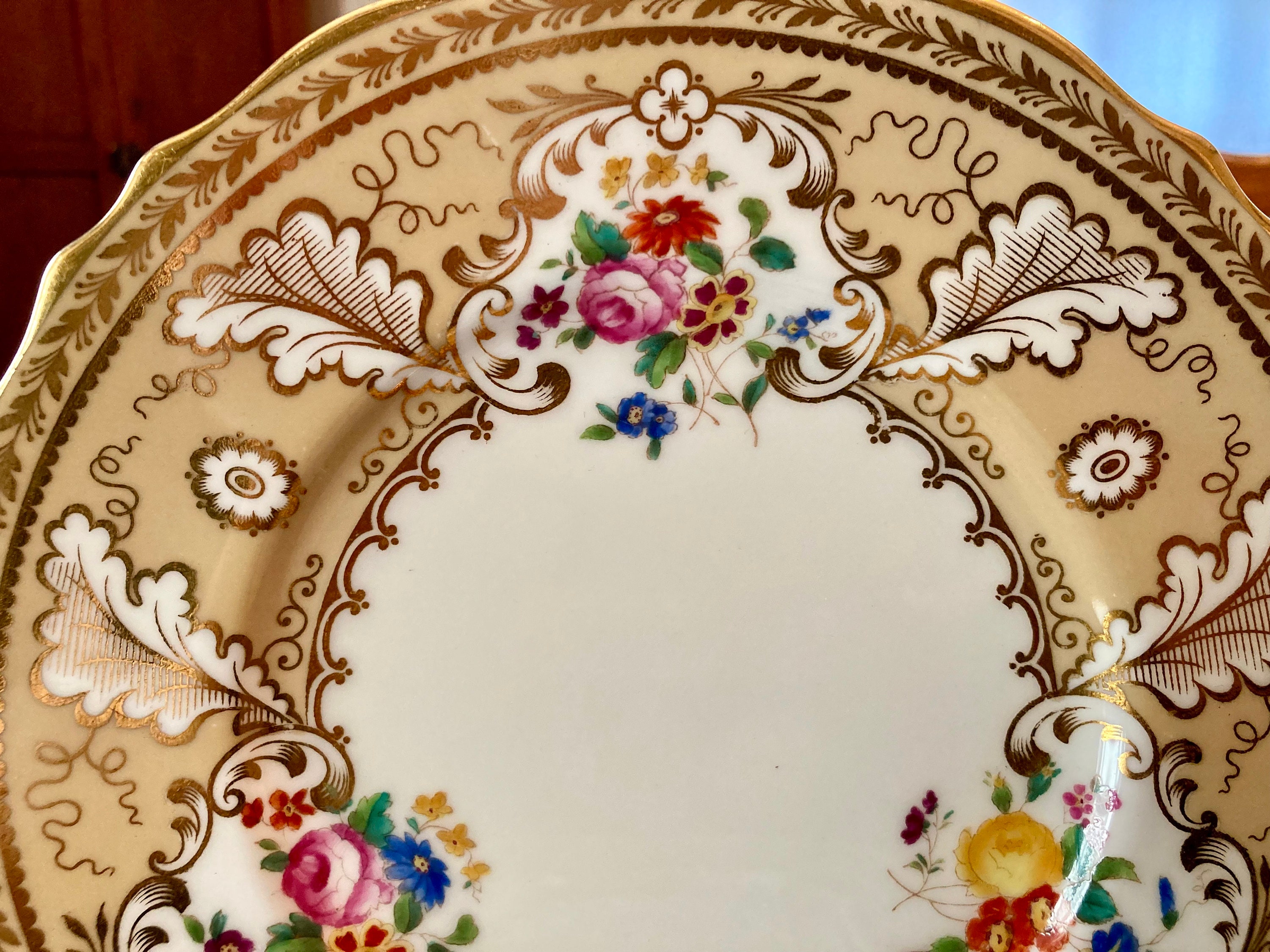 Cauldon Tiffany China Pattern T-1622 Set(8) Gilt and Floral