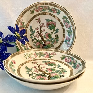 Set (3) Syracuse Fine China Indian Tree Coupe Soup Or Cereal Bowls