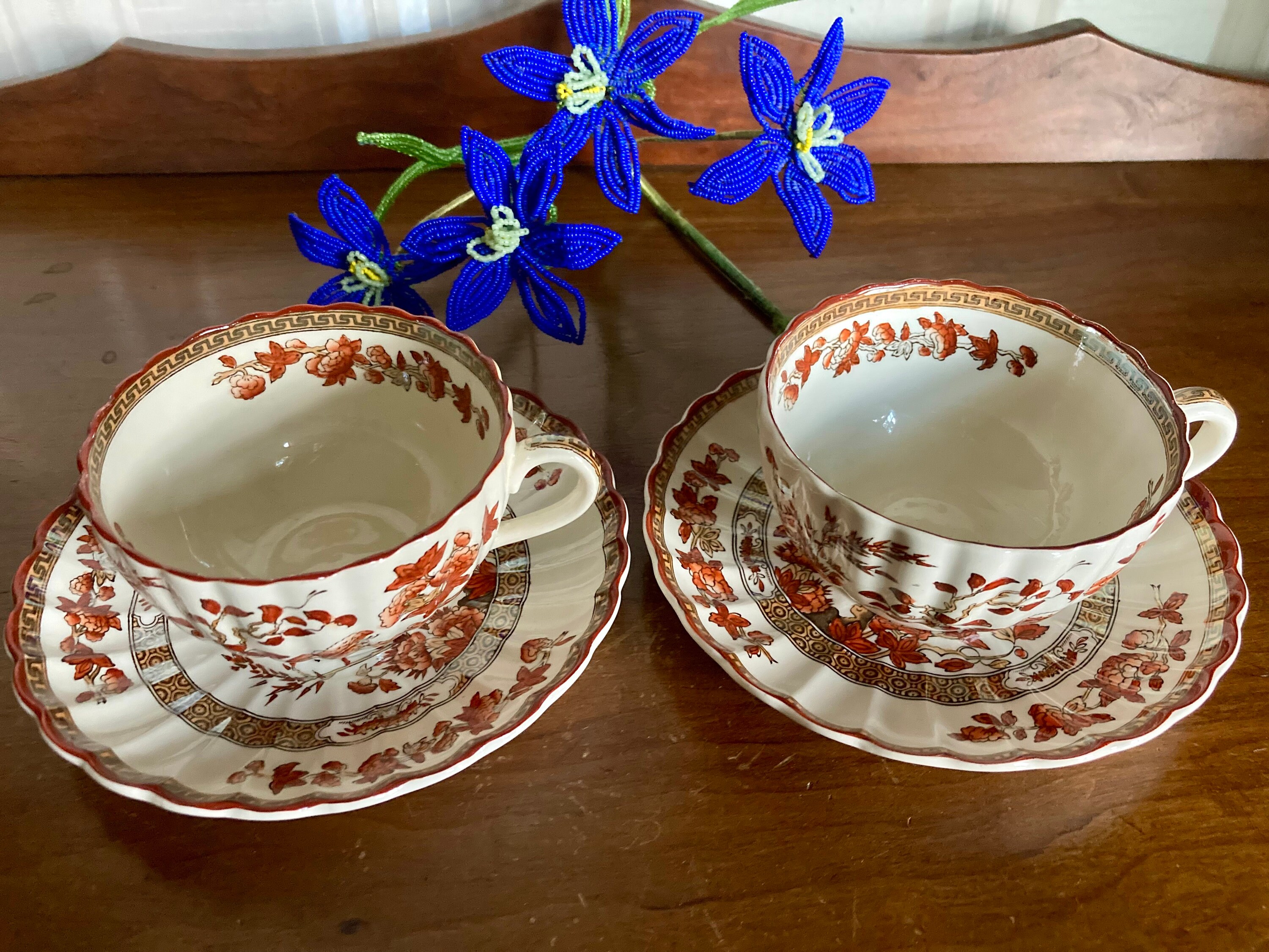 Pair(2) Copeland Spode INDIAN TREE Cup & Saucers