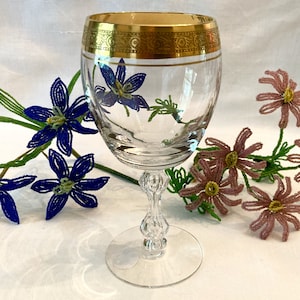Tiffin Gold Rimmed Wine Glass - Etsy