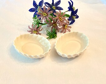 Set(2) Vintage Lenox Green Mark Small Oval Candy Dishes