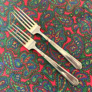 Pair (2)Durgin Gorham Princess Patricia Sterling Dinner Forks