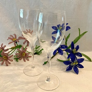 Pair(2) Stunning Lenox Atrium Crystal 7 5/8” Wine Goblets