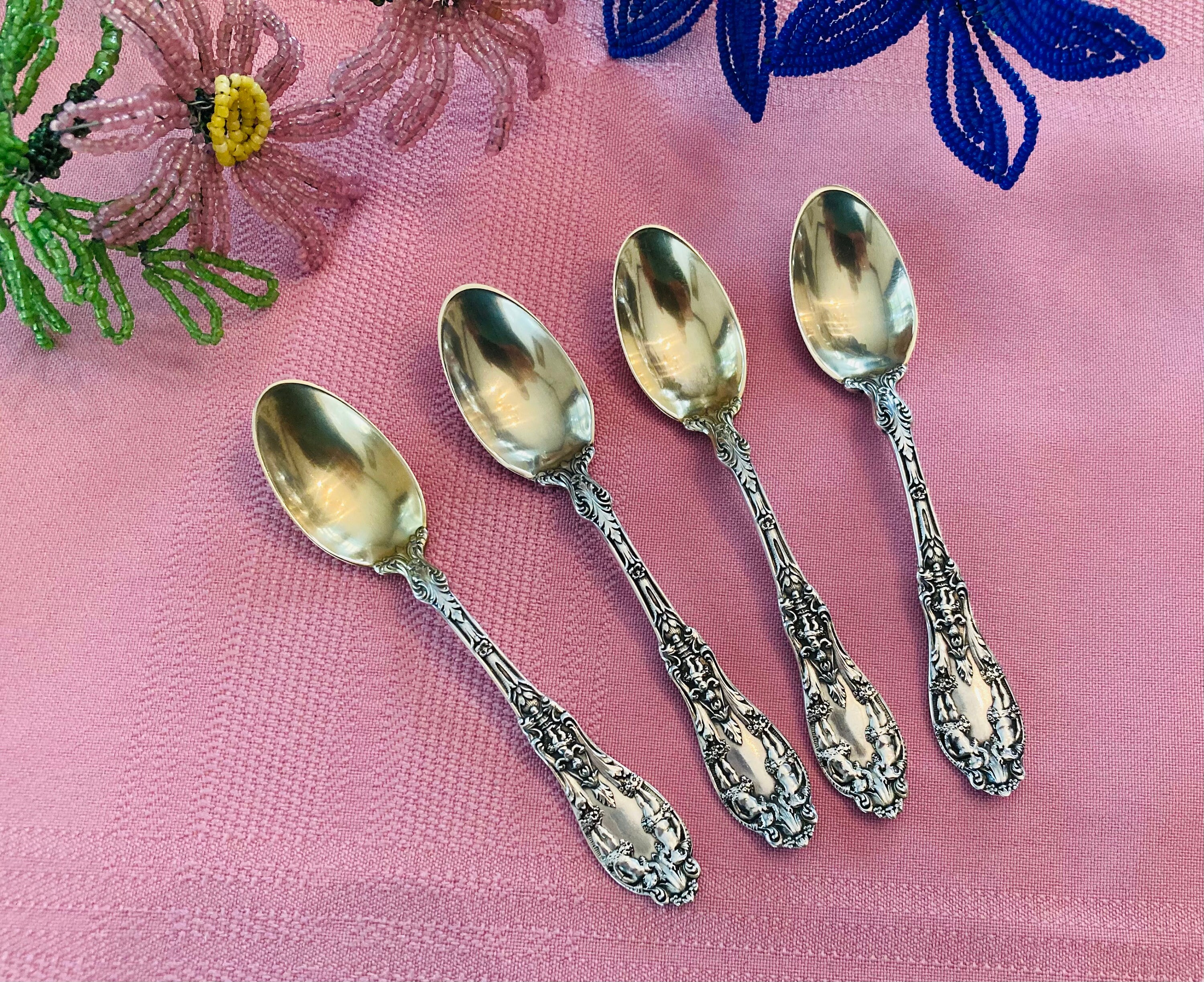 『土日お値下げ』アメリカ　Gorham社　純銀フラワーモチーフ　スプーン 1901 Gorham Sterling - Etsy