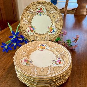 Cauldon Tiffany China Pattern T-1622 Set(8) Gilt and Floral