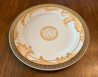 Rosenthal Versace Arabesque Champagne Bread Plate: 6 3/4" Medusa Plate