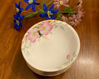 Superbe ensemble (6) Noritake inutilisé 5 3/4 « Bols de farine d’avoine ou de céréales Red Mark