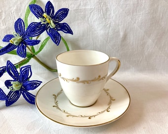 Lovely Royal Doulton Mid Century Rondo Bone China Demitasse Cup & Saucer