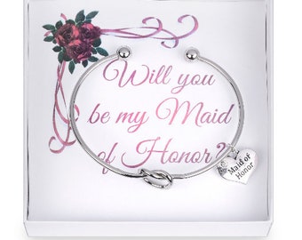 Will you be my Maid of Honor, Maid of Honor Proposal Gift, Maid of Honor Bracelet, Maid of Honor Gift Box, Maid of Honor Bangle