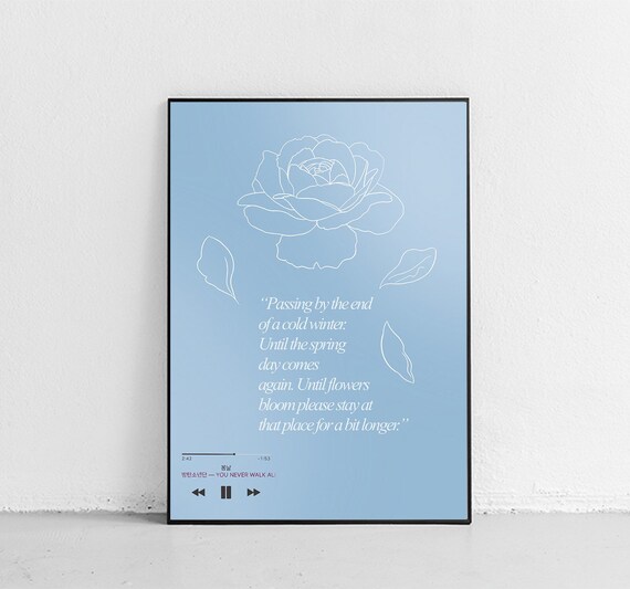 Bts Spring Day Lyrics Poster Etsy Bts Spring Day Lyrics Poster Etsy