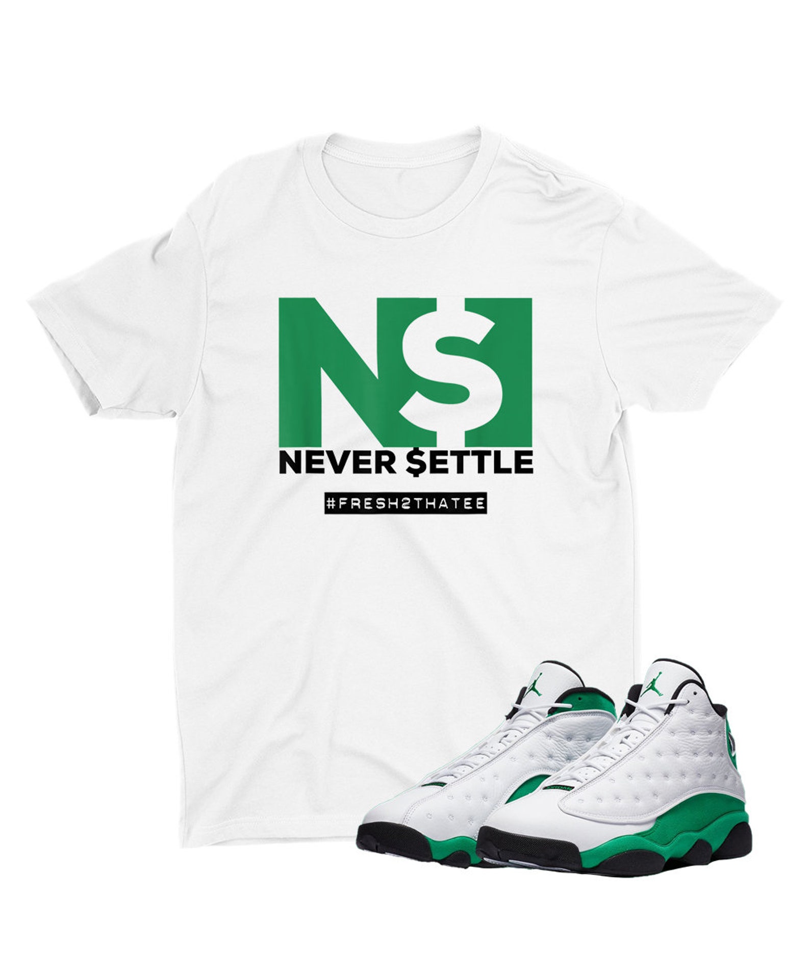 Made to match Jordan 13 lucky green T-Shirt T-Shirt to Match | Etsy