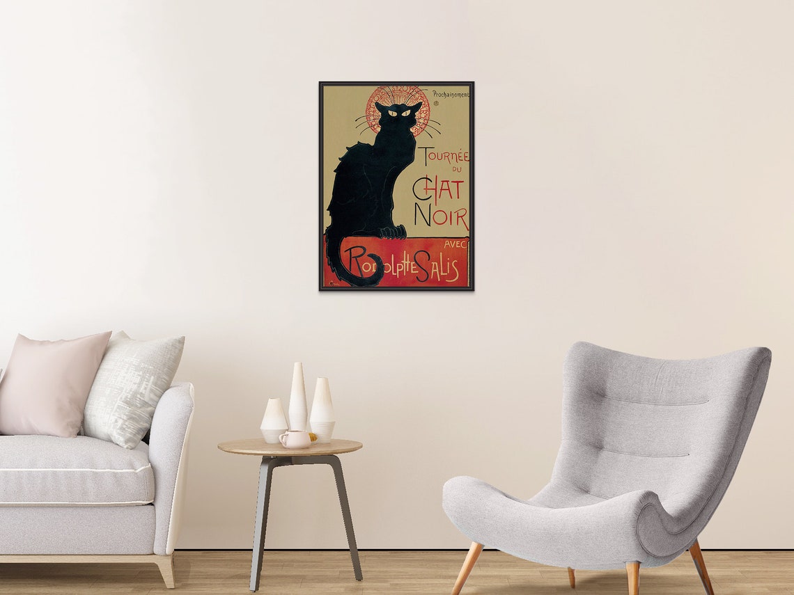 Le Chat Noir poster Rodolphe Salis print Black cat print | Etsy