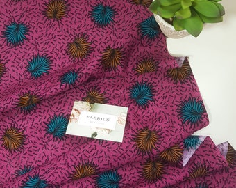 Violet Feuille de Palmier Imprimé Viscose Tissu Robe Blouse Jupe Abaya Couture Artisanat Matériel