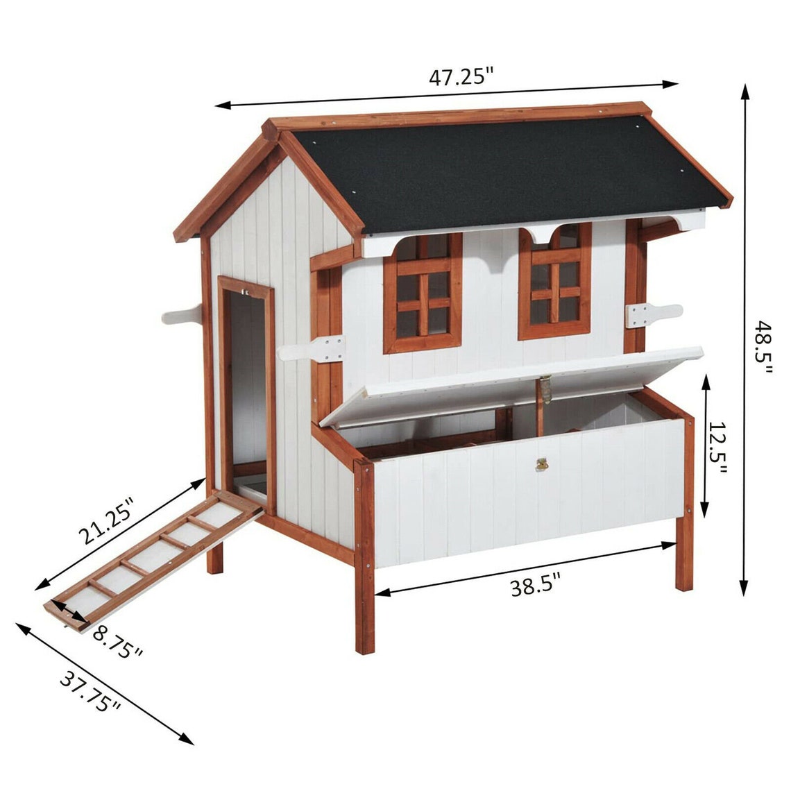Wood Chicken Coop Waterproof Backyard Hen House 48 Bantam Etsy