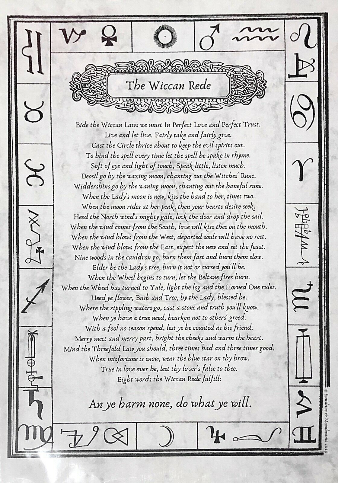 The Longer Wiccan Rede A4 Laminated SM2 - Etsy