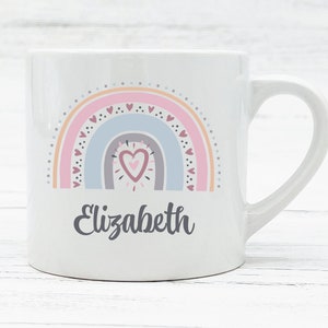 Rainbow Kids Personalized Mug- Children Mug- Name Custom Gift - Rainbow Mug - Small Personalized Mug  - Favor Mug